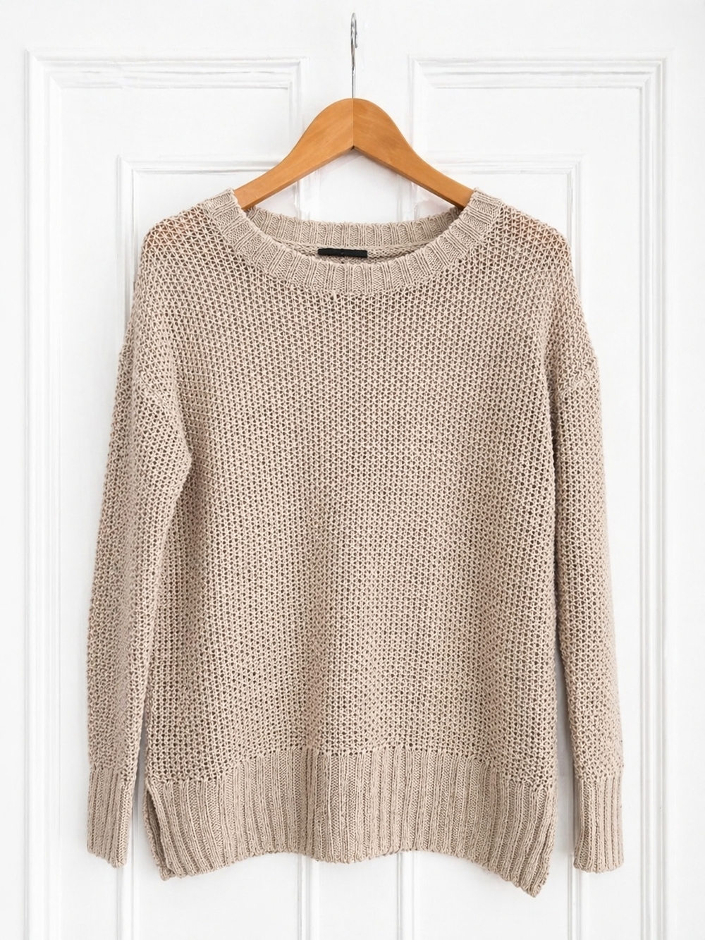 J. Crew 100% Linen Knit Crewneck Sweater in Cream